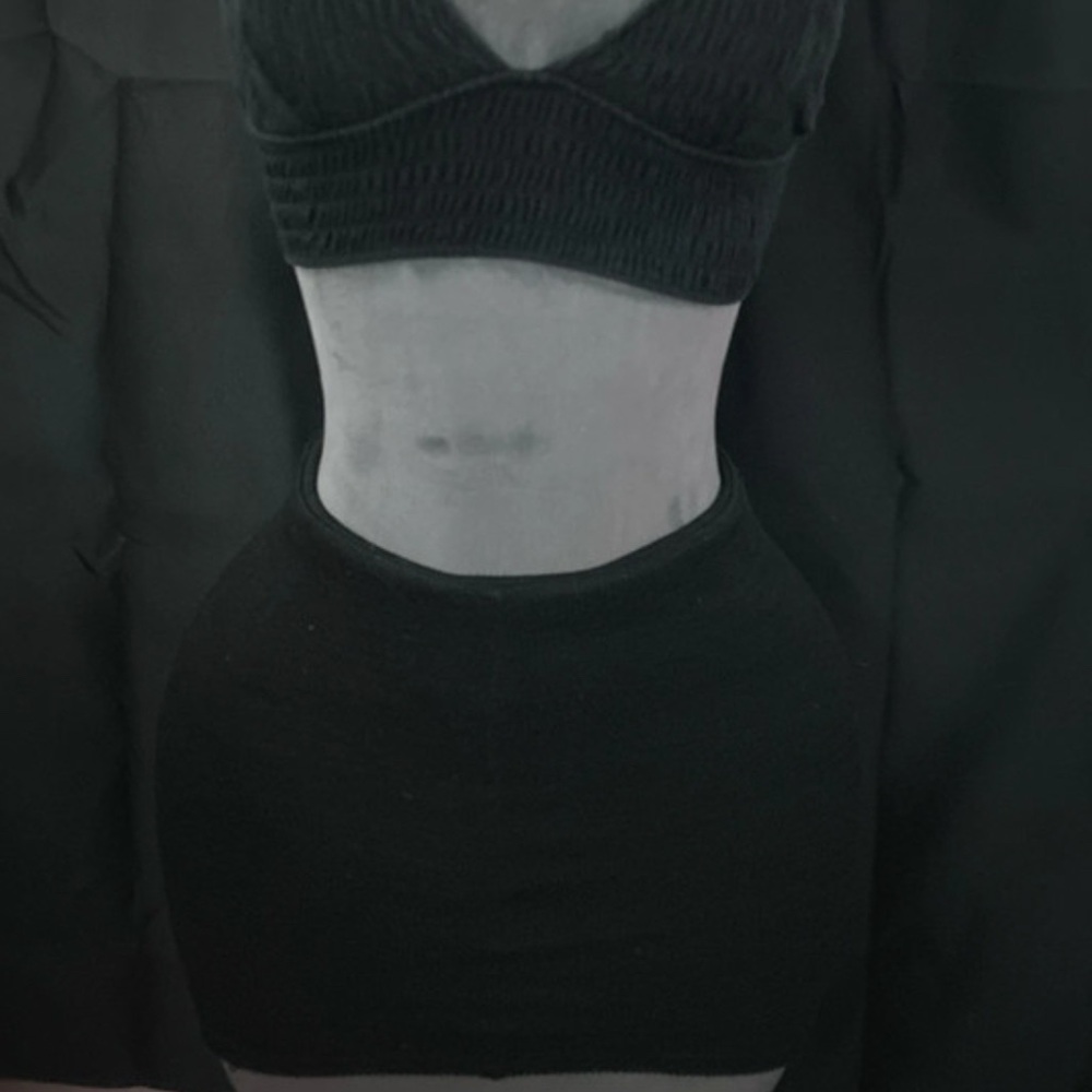 black bodycon mini skirt